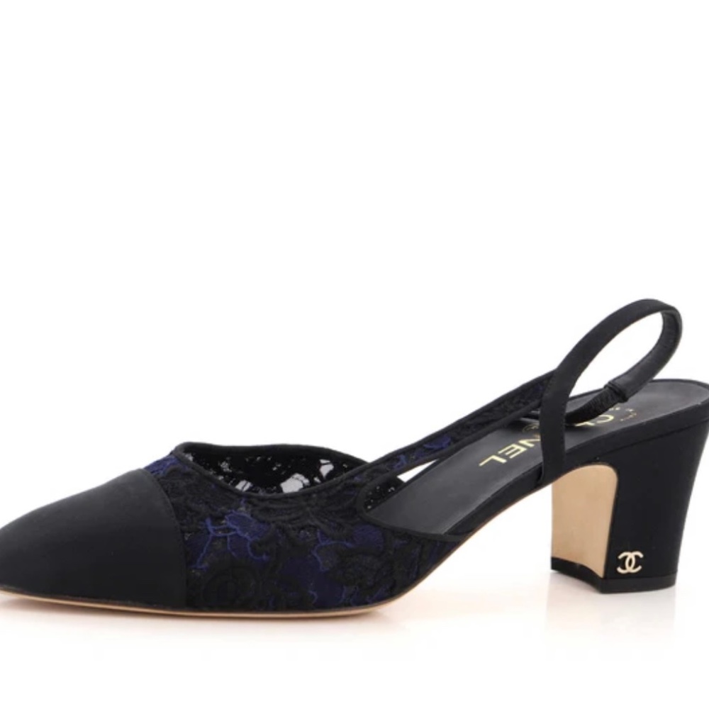 Chanel Slingback Lace Pumps